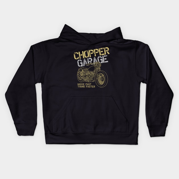 Chopper Garage - move fast think faster Kids Hoodie by Macphisto Shirts